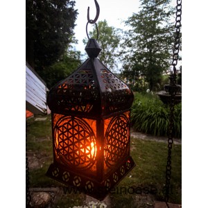 Orientalisches Licht / Laterne 'Blume des Lebens' Gelb